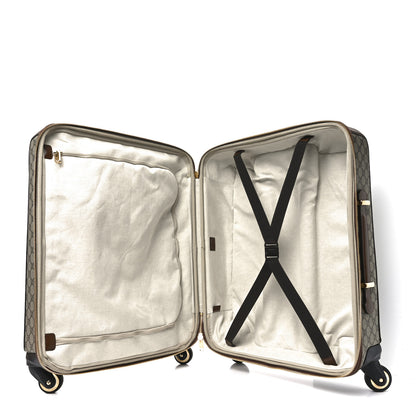 Gucci GG Supreme Monogram Azalea Calfskin Retro Interlocking G Small Savoy Cabin Trolley Beige Ebony Brown Sugar 5 of 9