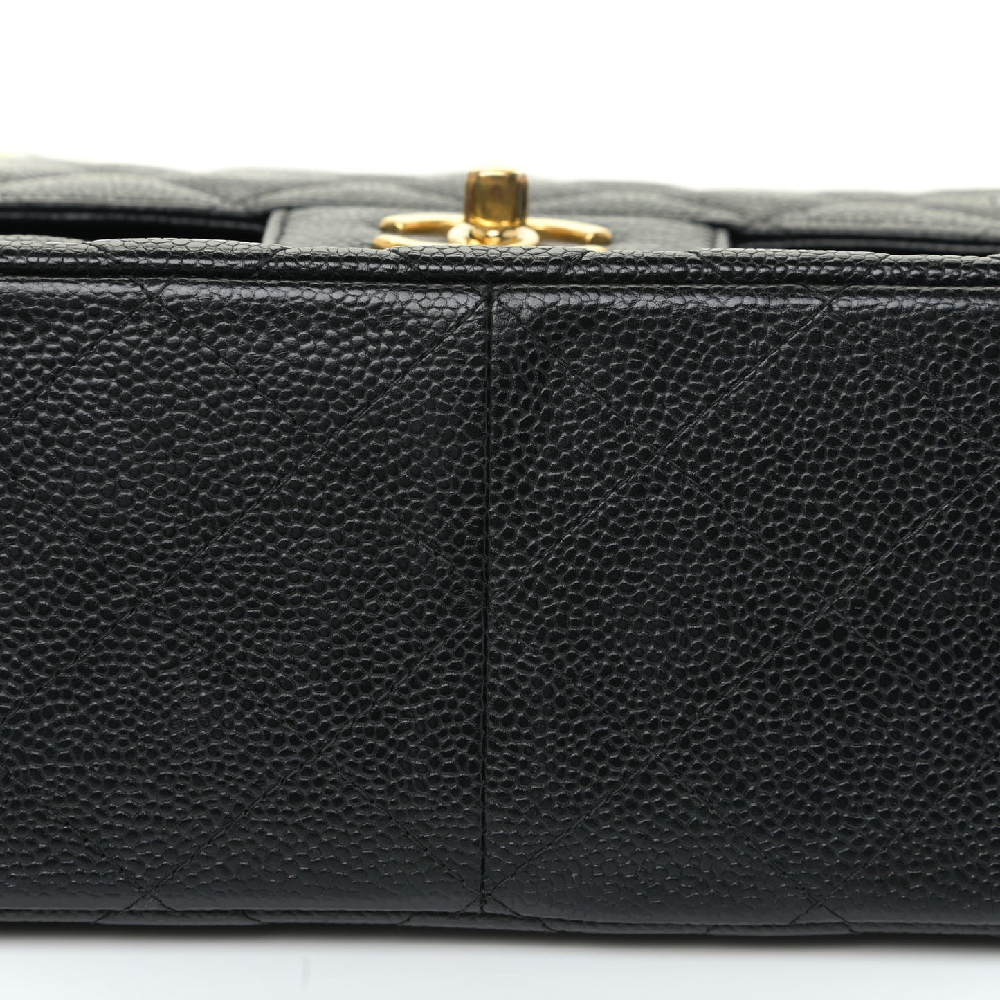 Caviar Quilted Jumbo Double Flap Black