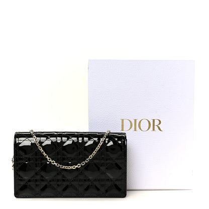 Christian Dior Patent Cannage Lady Dior Pouch Black 14 of 14