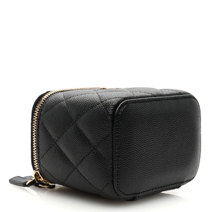 Chanel Caviar Quilted Mini Vanity Case With Chain Black 4 of 11