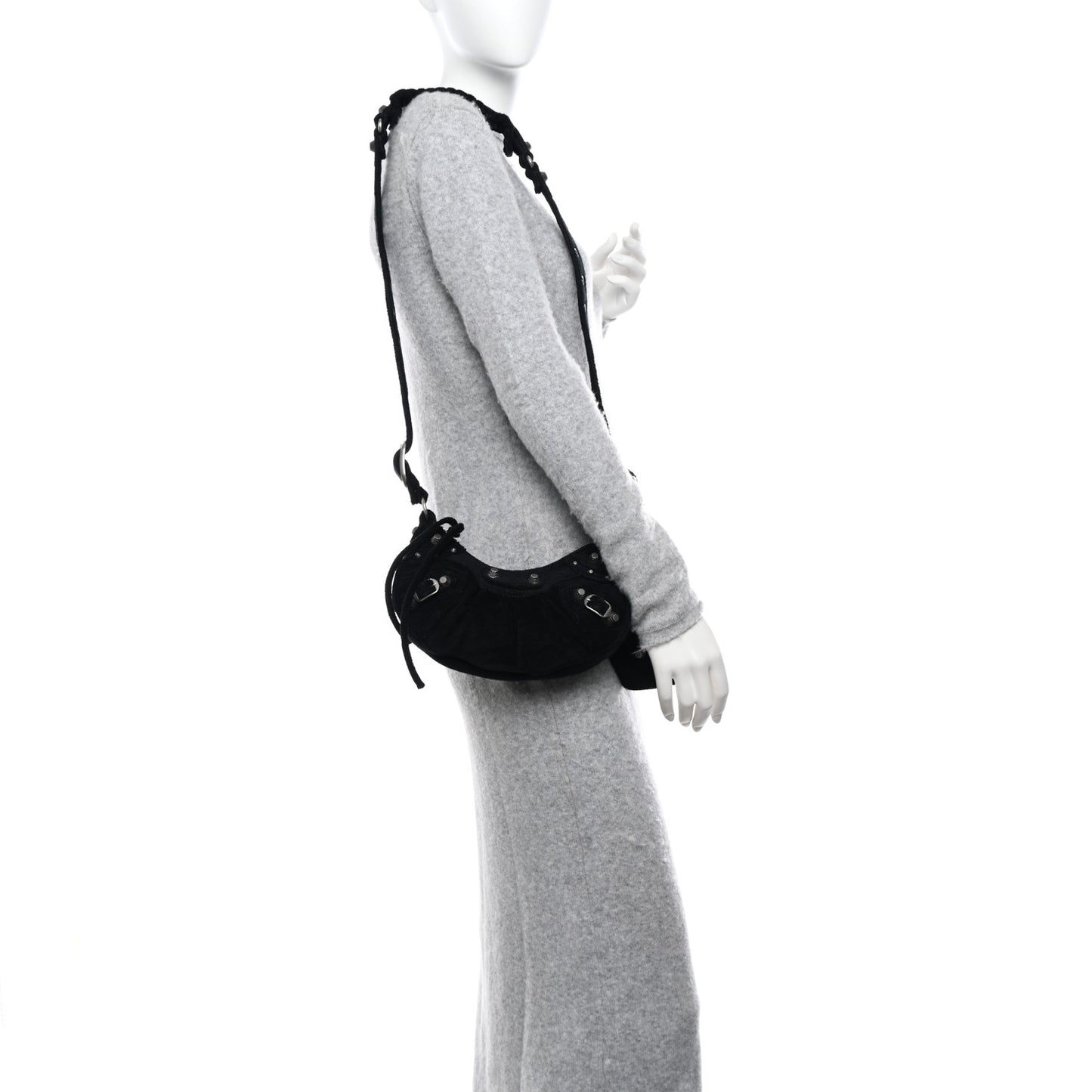Terry Cloth Le Cagole Shoulder Bag XS Black