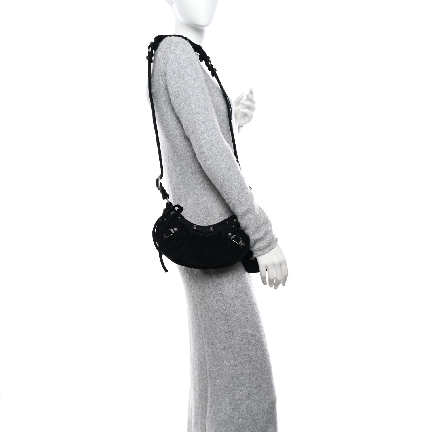 Balenciaga Terry Cloth Le Cagole Shoulder Bag XS Black 2 of 11