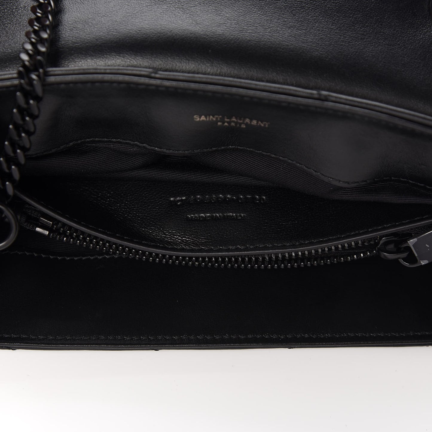 Calfskin Y Quilted Monogram Small Loulou Chain Satchel Black
