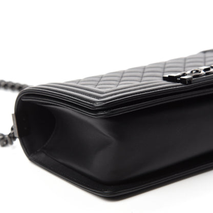 Chanel Calfskin Quilted Medium Boy Flap So Black 6 of 14