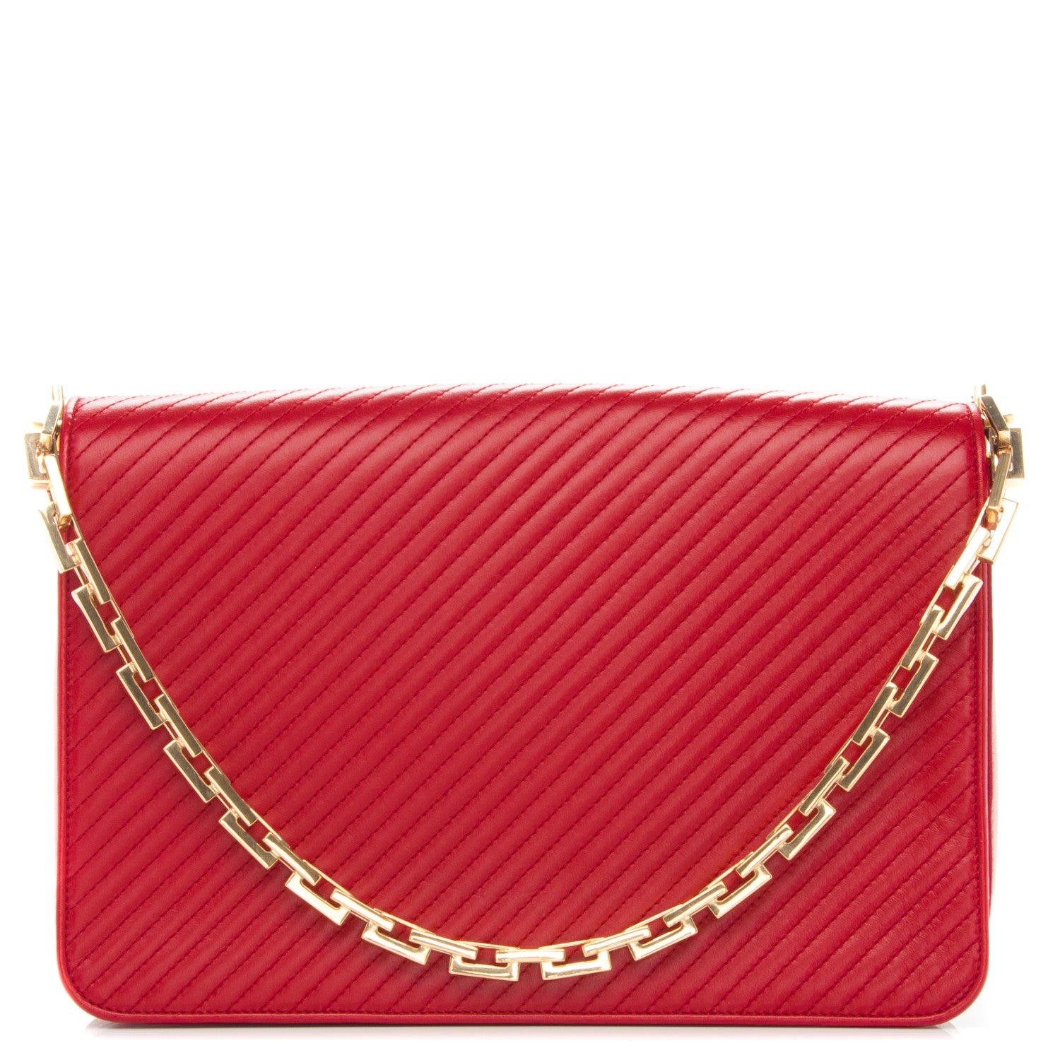 Saint Laurent Calfskin Medium Babylone 2 Chain Bag Red 1 of 8