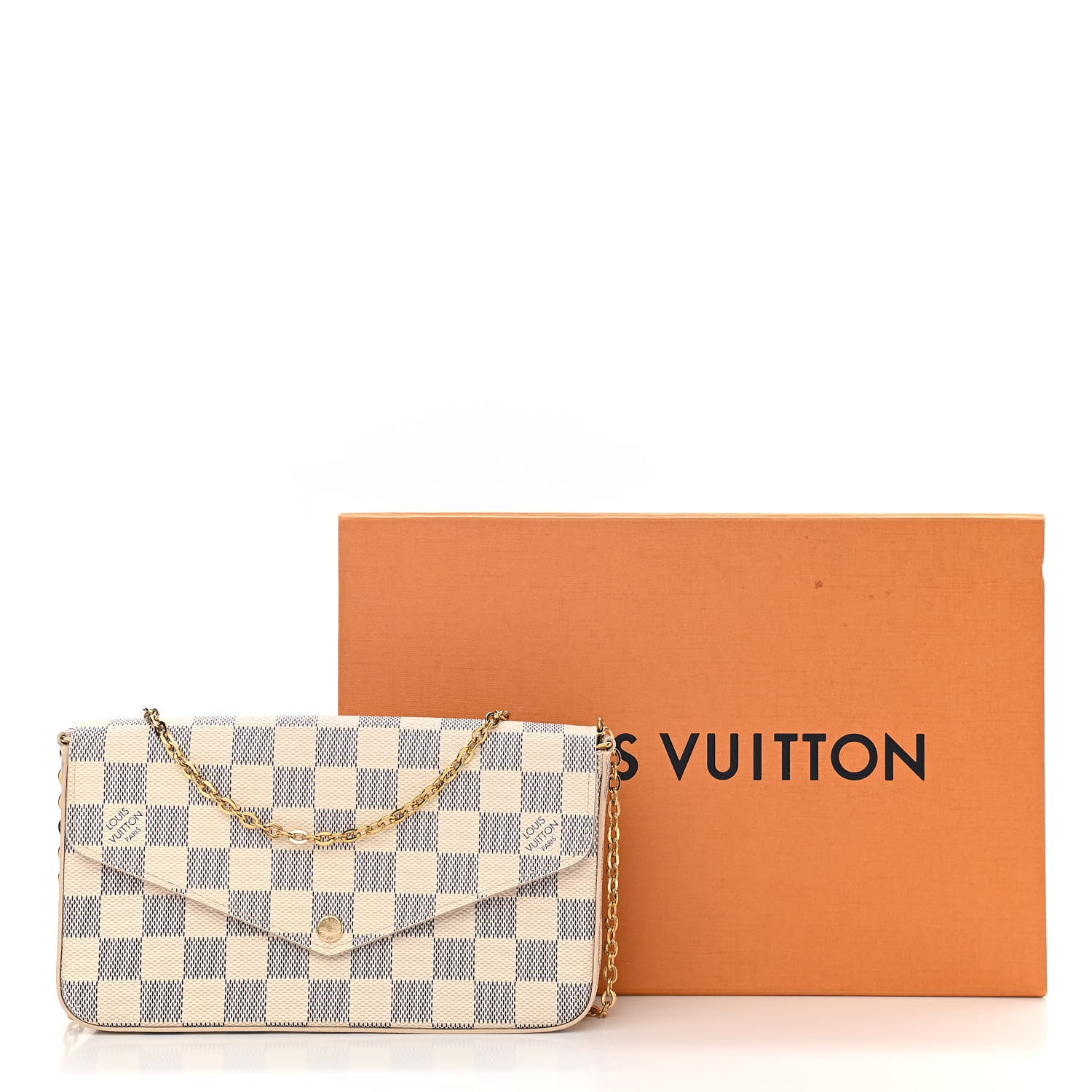 Louis Vuitton Damier Azur Pochette Felicie Chain Wallet Rose Ballerine 15 of 15