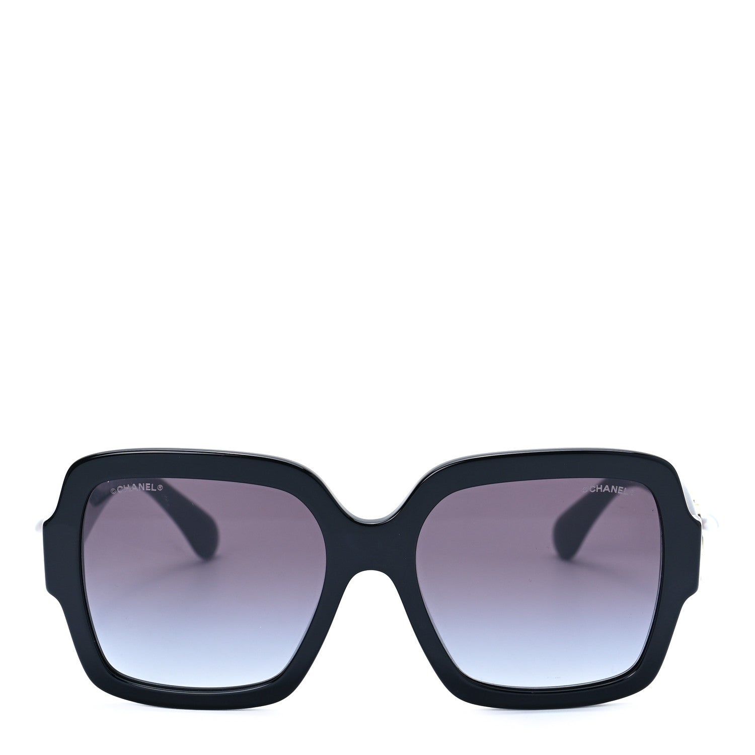 Chanel Acetate Charms Pearl Square Sunglasses 5479-A Black Gold 2 of 7
