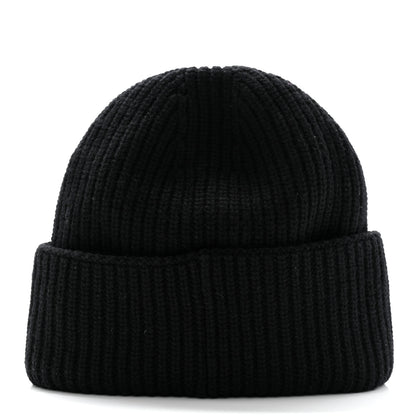 Chanel Wool Cashmere CC Beanie Hat Light Black White 3 of 5