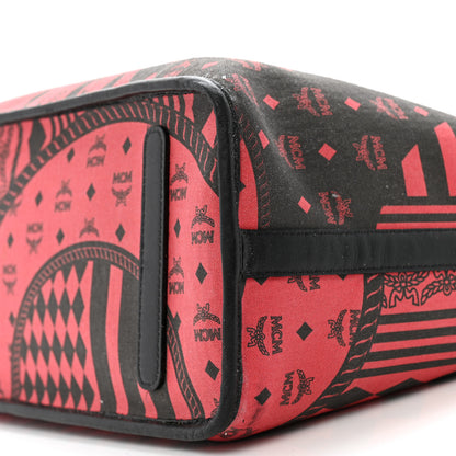 MCM Visetos Medium Project Reversible Shopper Tote Ruby Red Black 17 of 19
