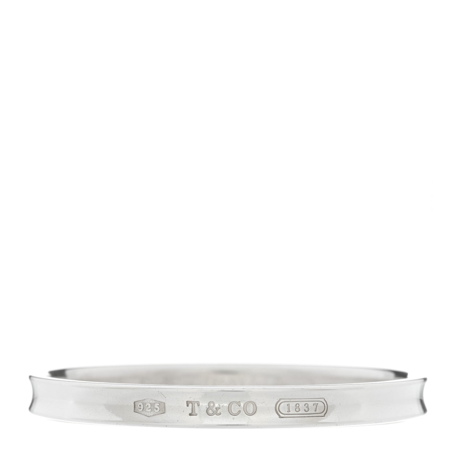 Tiffany Sterling Silver Narrow 1837 Bangle Bracelet 1 of 3