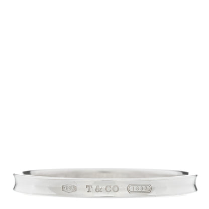 Tiffany Sterling Silver Narrow 1837 Bangle Bracelet 1 of 3