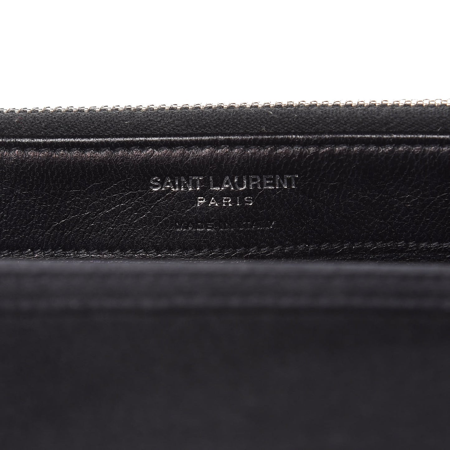 Satin Chevron Monogram Envelope Chain Wallet Black
