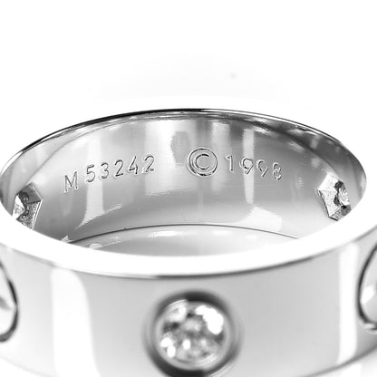 Cartier 18K White Gold 3 Diamond 5.5mm LOVE Ring 48 4.5 4 of 5