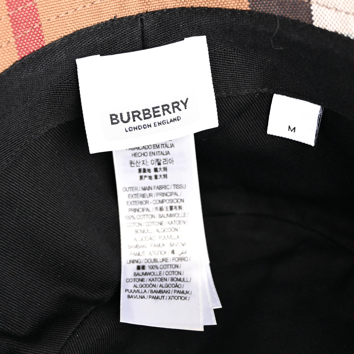 Burberry Cotton Canvas Exaggerated Check Bucket Hat M Birch Brown 8 of 8