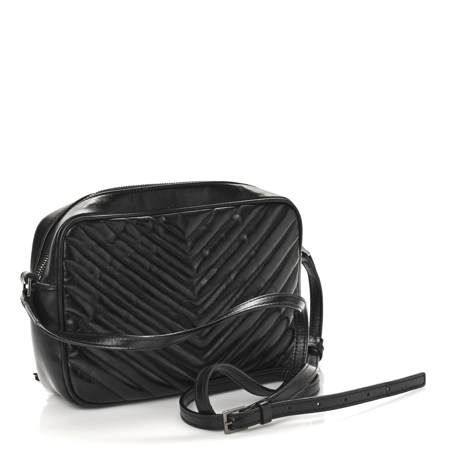 Saint Laurent Calfskin Matelasse Monogram Lou Camera Bag Black 3 of 11