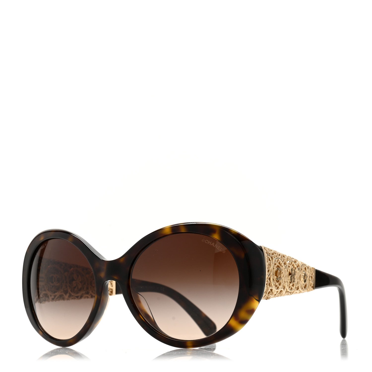 Chanel Metal Filigree Butterfly Sunglasses 5262-A Tortoise 1 of 8