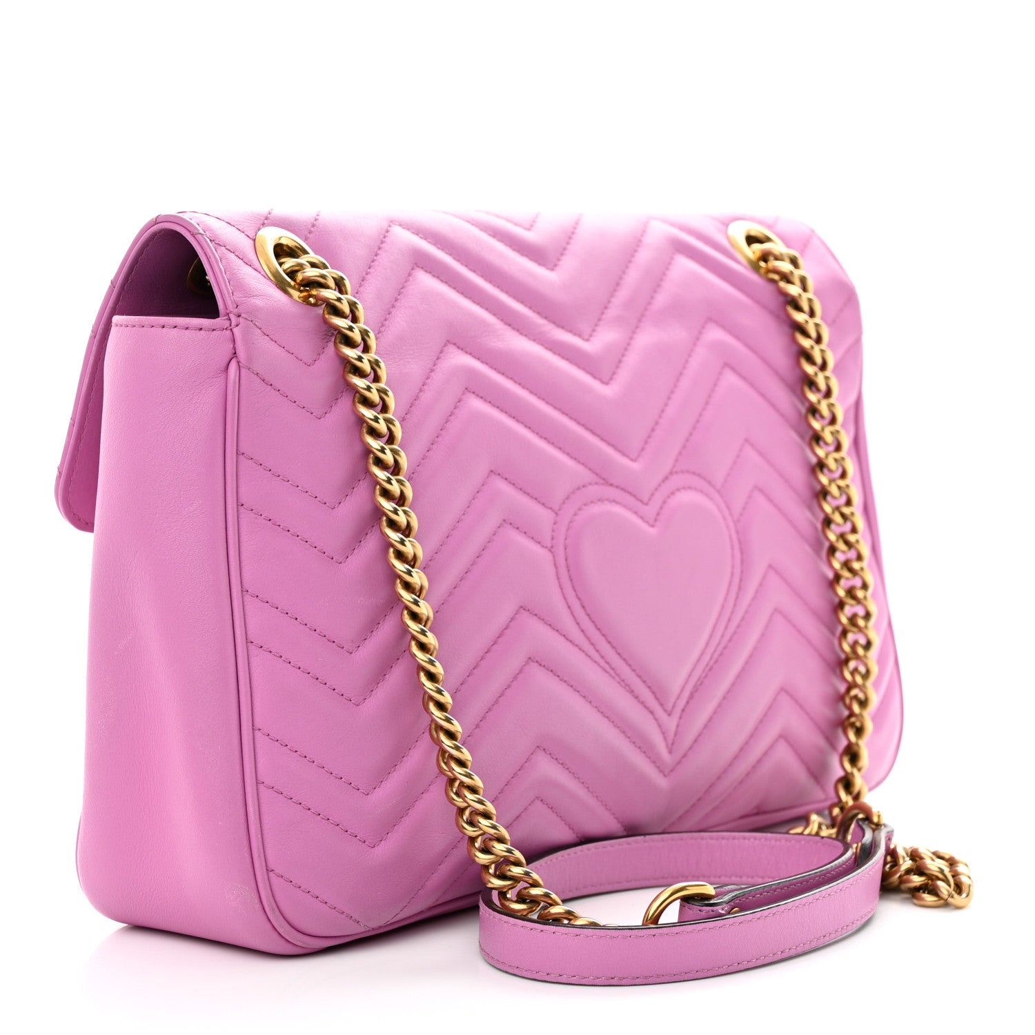 Gucci Calfskin Matelasse Medium GG Marmont Shoulder Bag Candy Mousse 3 of 13