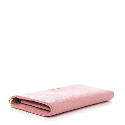 Miu Miu Goatskin Madras Zip Around Wallet Rosa 3 of 10