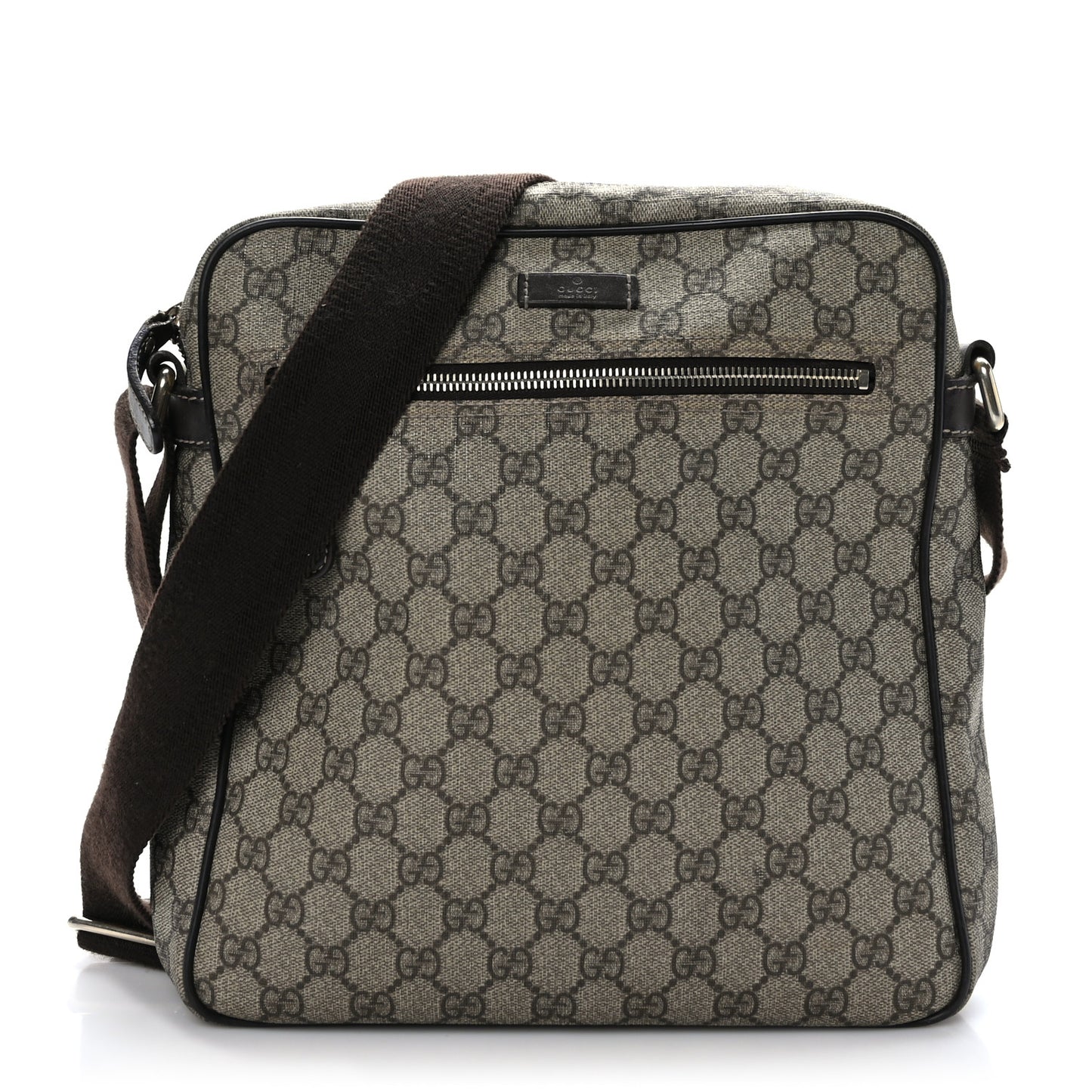 GG Plus Monogram Selleria Calfskin Medium Messenger Bag Beige Ebony Cocoa Dark Chocolate