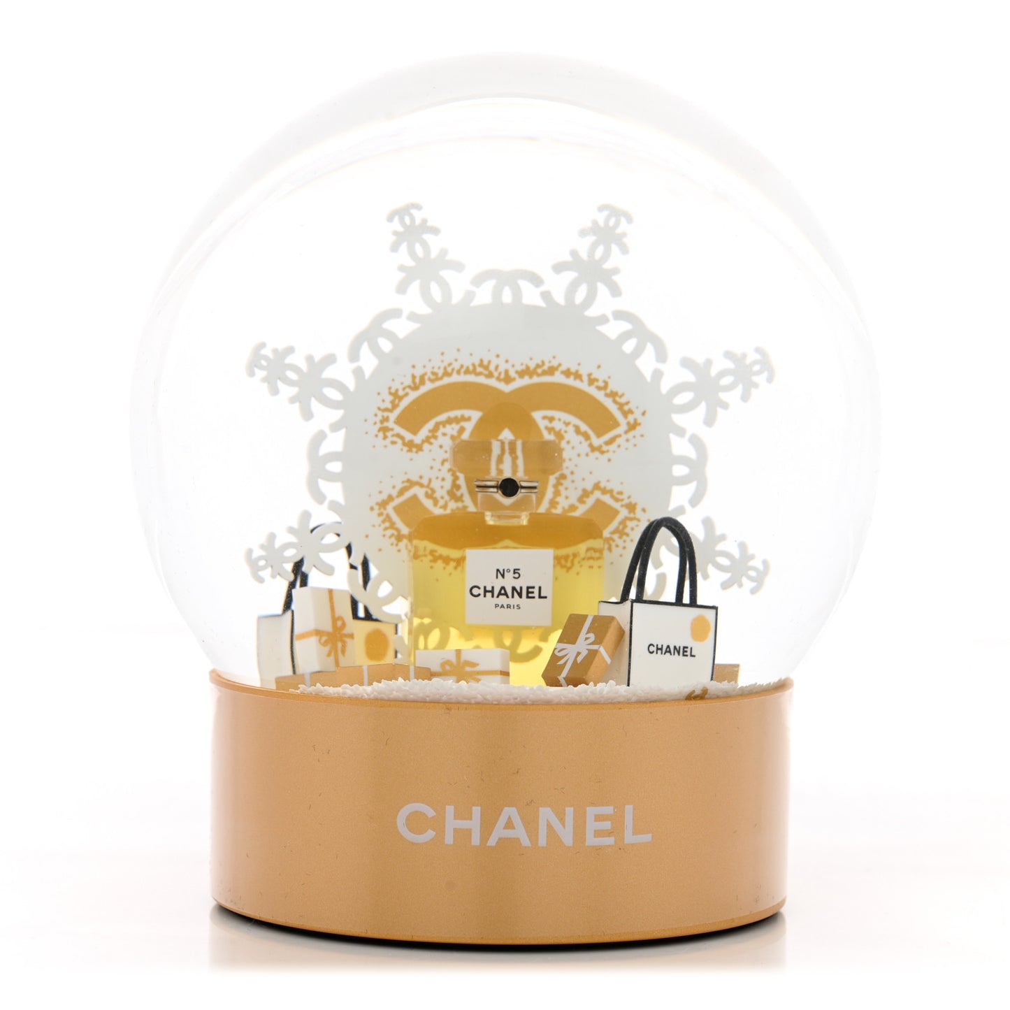 Glass N°5 Perfume Bottle Snow Globe