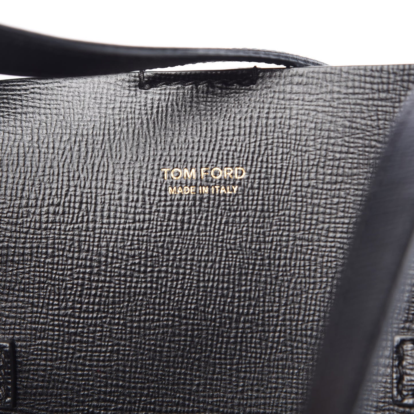 Grained Calfskin Large T Tote Black