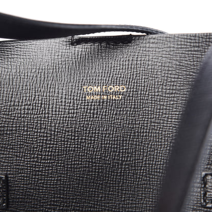 Tom Ford Grained Calfskin Large T Tote Black 6 of 8