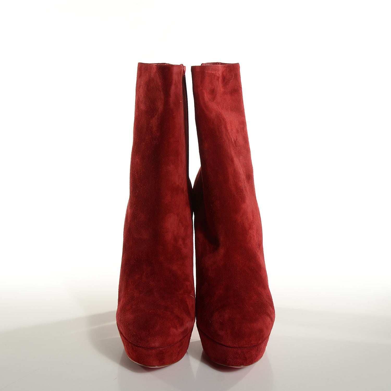 Christian Louboutin Suede Taclou Booty 140 Ankle Boots 40.5 Red 2 of 7