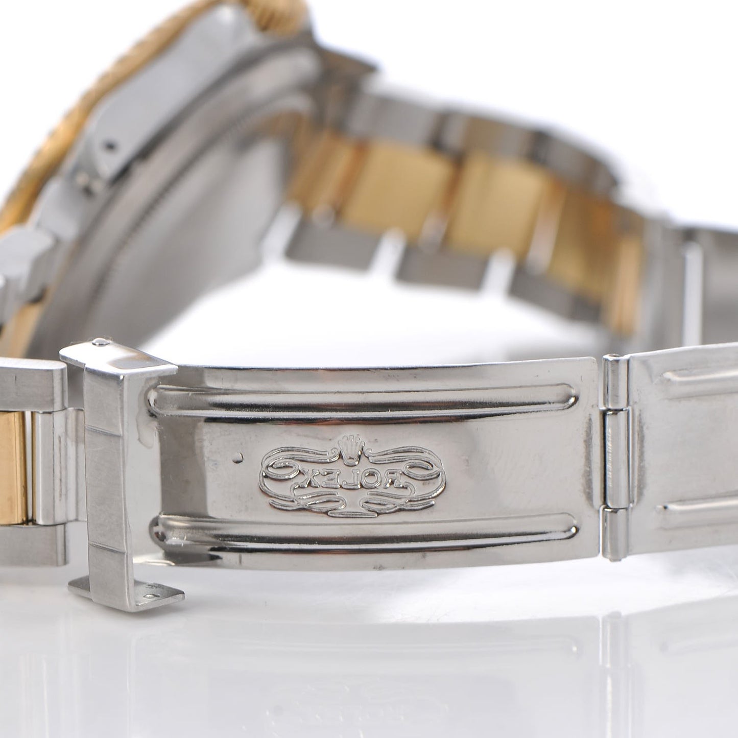 18K Yellow Gold Stainless Steel 40mm Oyster Perpetual Date Submariner Watch Blue