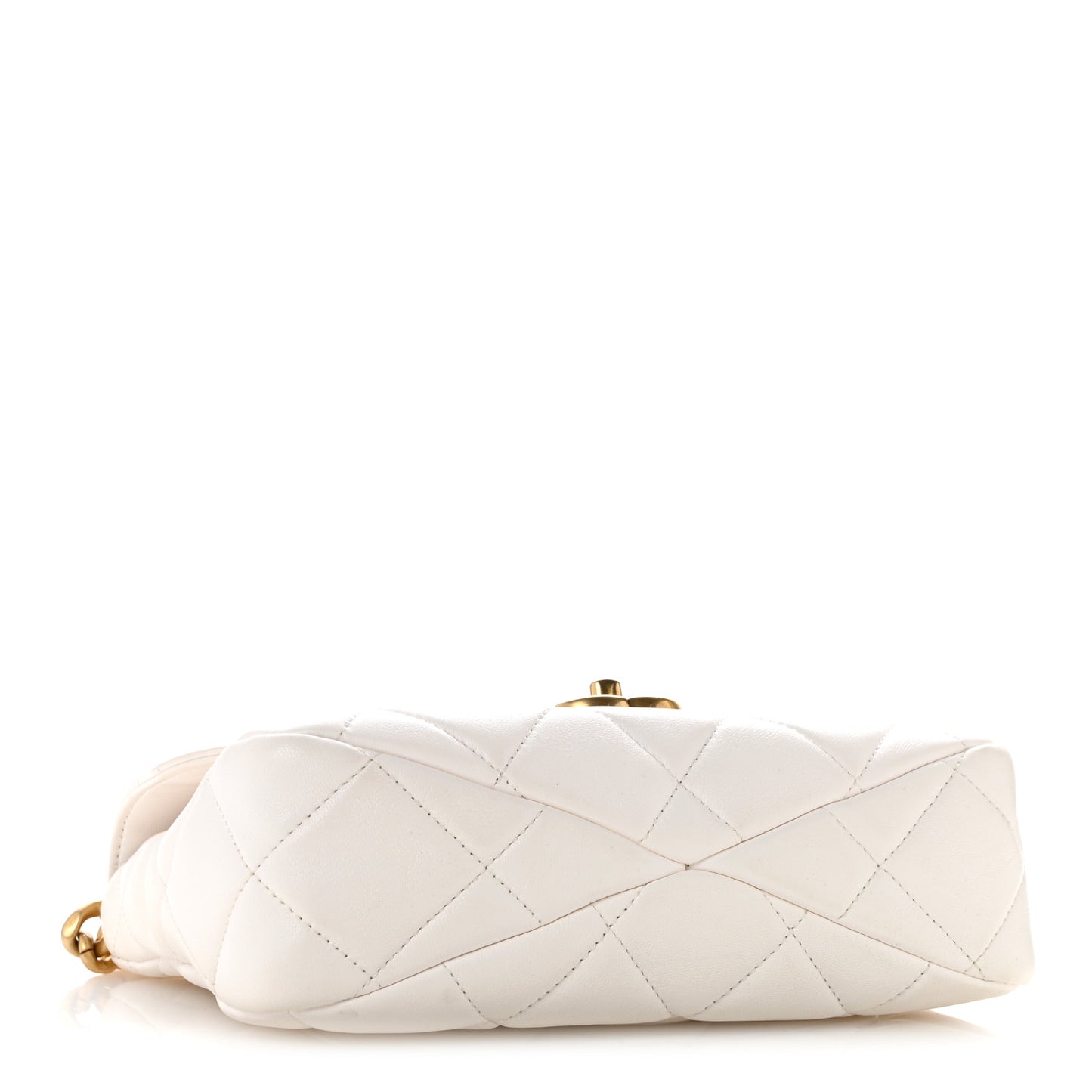 Calfskin Quilted Top Handle Flap White