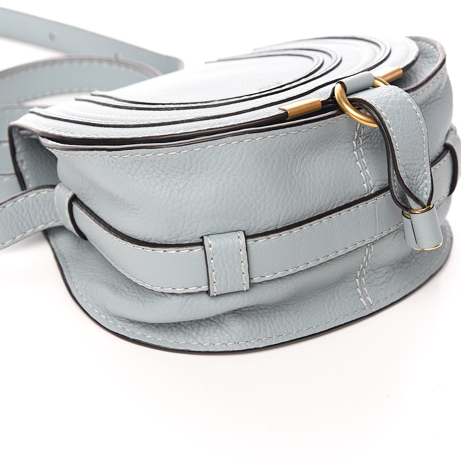 Chloe Calfskin Mini Marcie Round Crossbody Bag Faded Blue 8 of 10