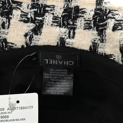 Chanel Tweed Bucket Hat S Black Ecru 8 of 8