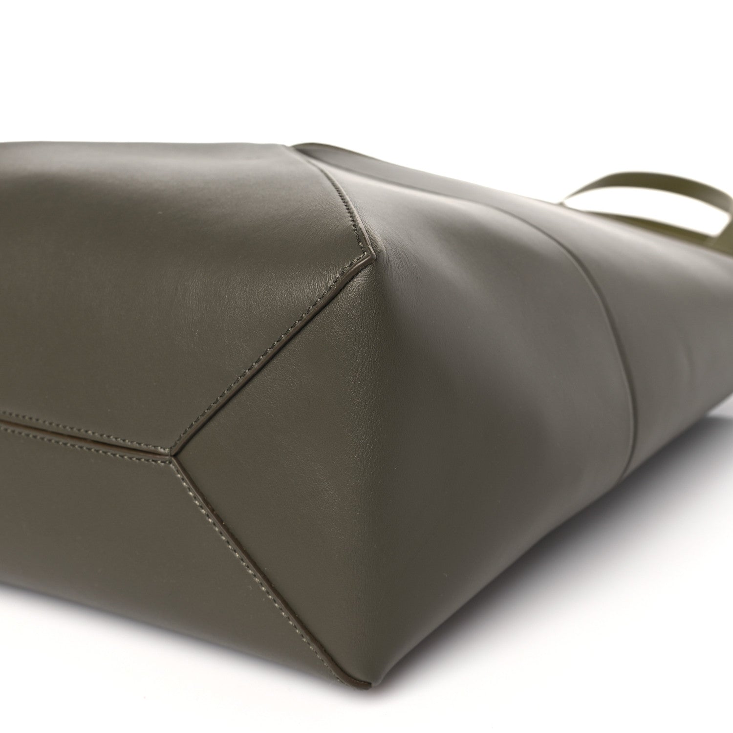Loewe Shiny Calfskin Medium Puzzle Fold Tote Dark Khaki Green 8 of 8