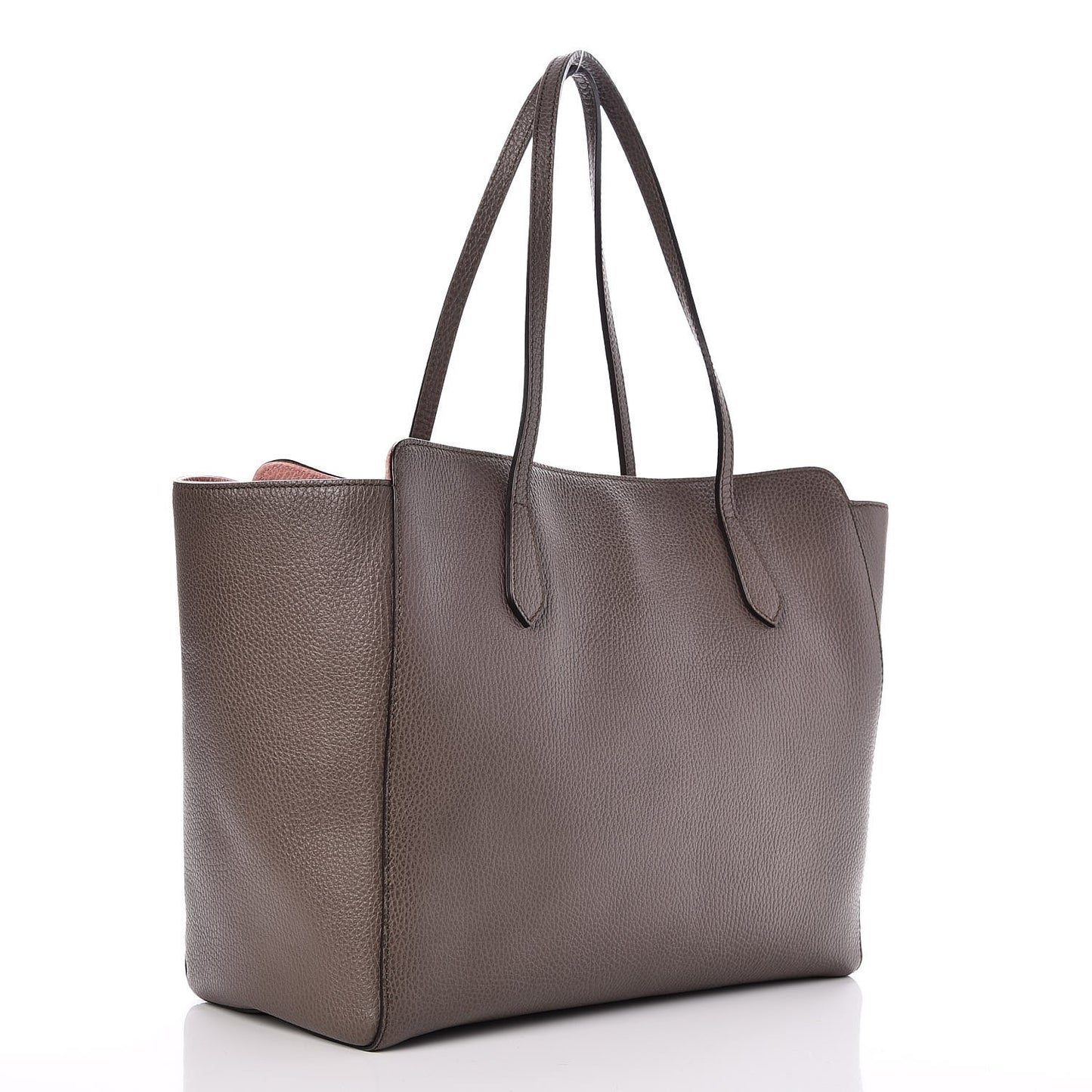 Dollar Calfskin Medium Swing Tote Grey Field Soft Pink