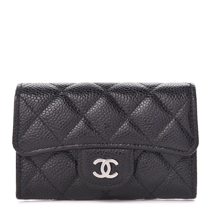 Chanel Caviar Quilted Flap Card Holder Wallet Black 1 of 9