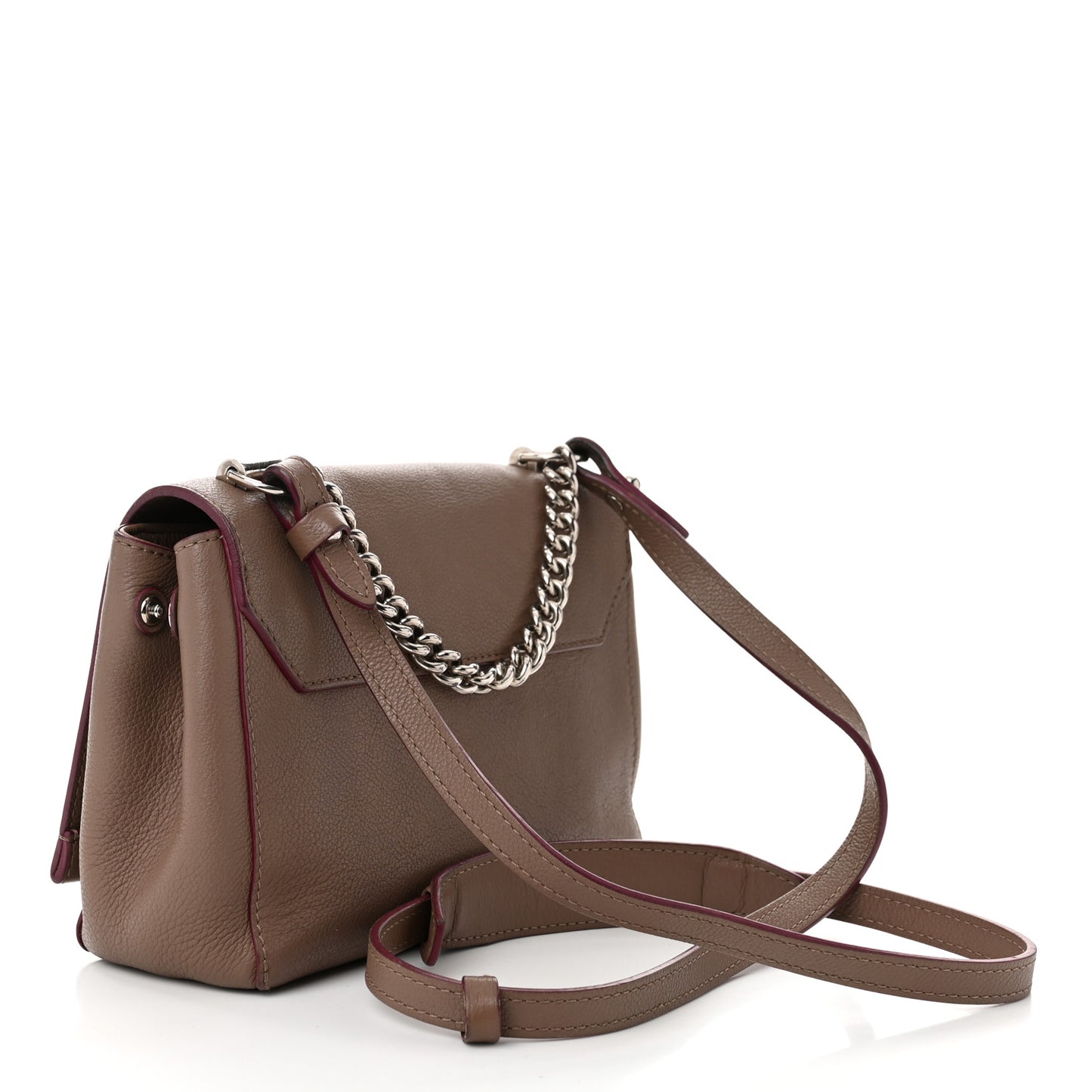Soft Calfskin Lockme II Chain Bag BB Taupe Glace