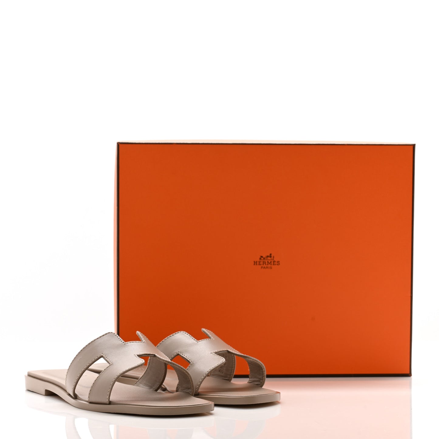 Box Calfskin Oran Sandals 36.5 Beige Mastic