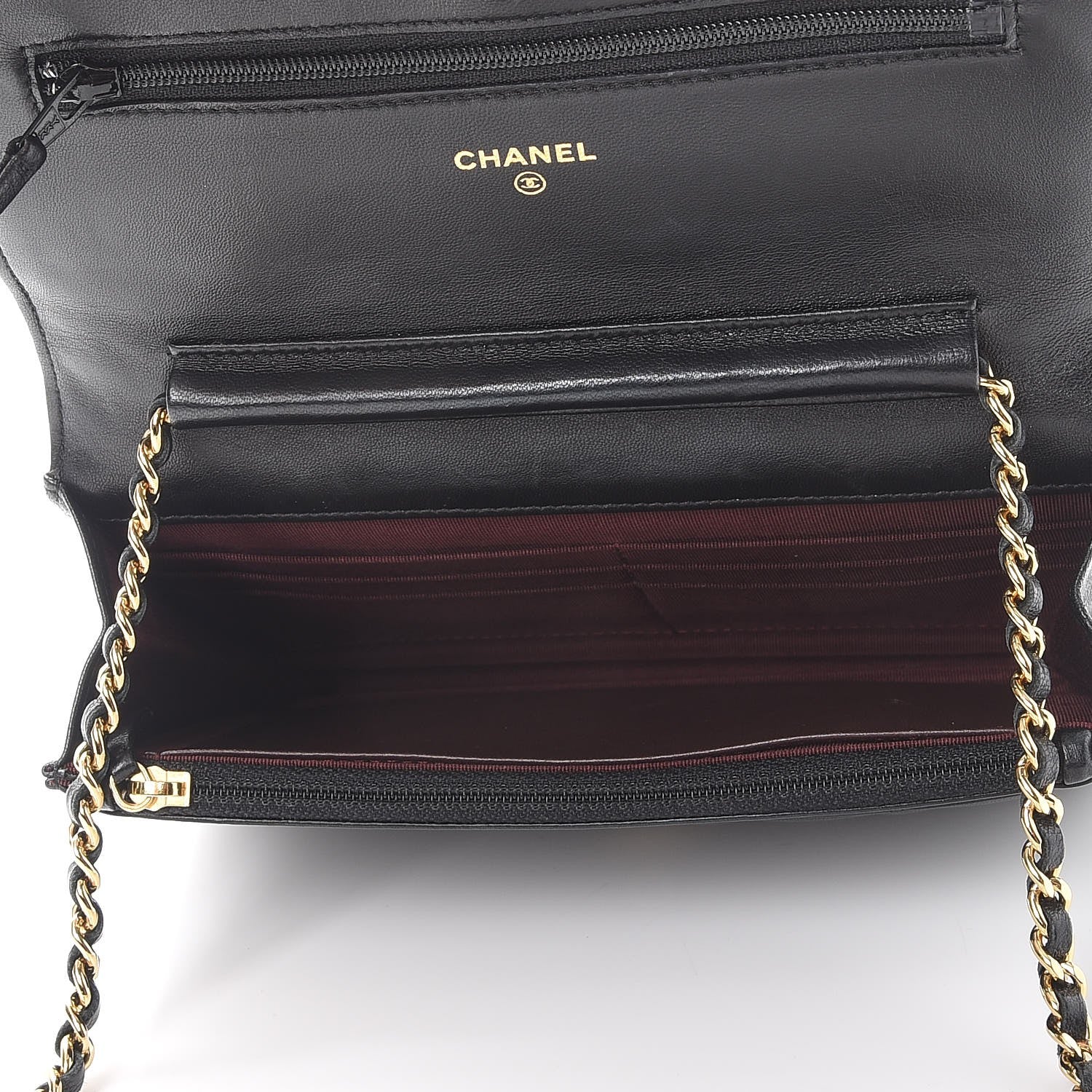 Chanel Lambskin Quilted Wallet On Chain WOC Black 8 of 9