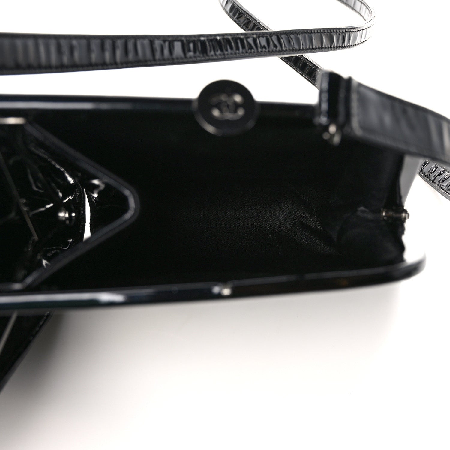 Chanel Patent Split Frame Bag Black 6 of 10