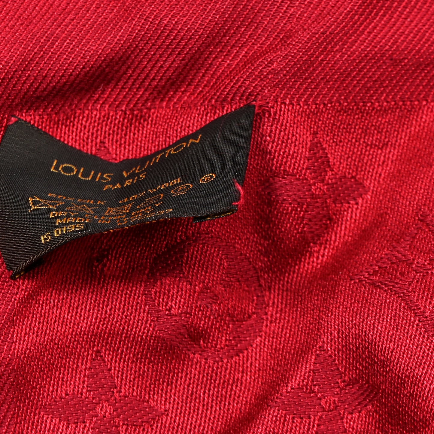 Silk Wool Monogram Shawl Pomme D'Amour