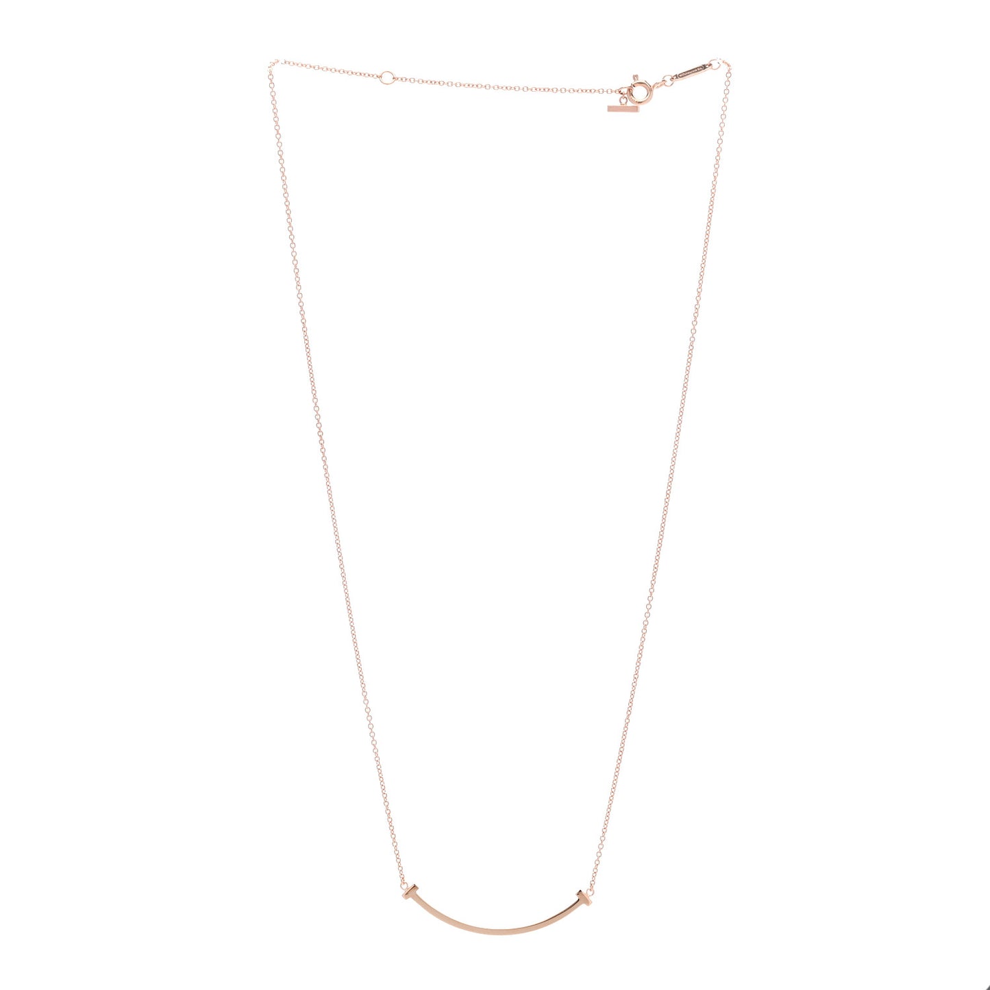 18K Rose Gold Small T Smile Pendant Necklace
