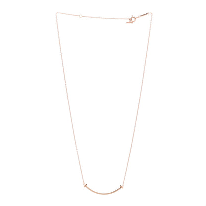 Tiffany 18K Rose Gold Small T Smile Pendant Necklace 3 of 4