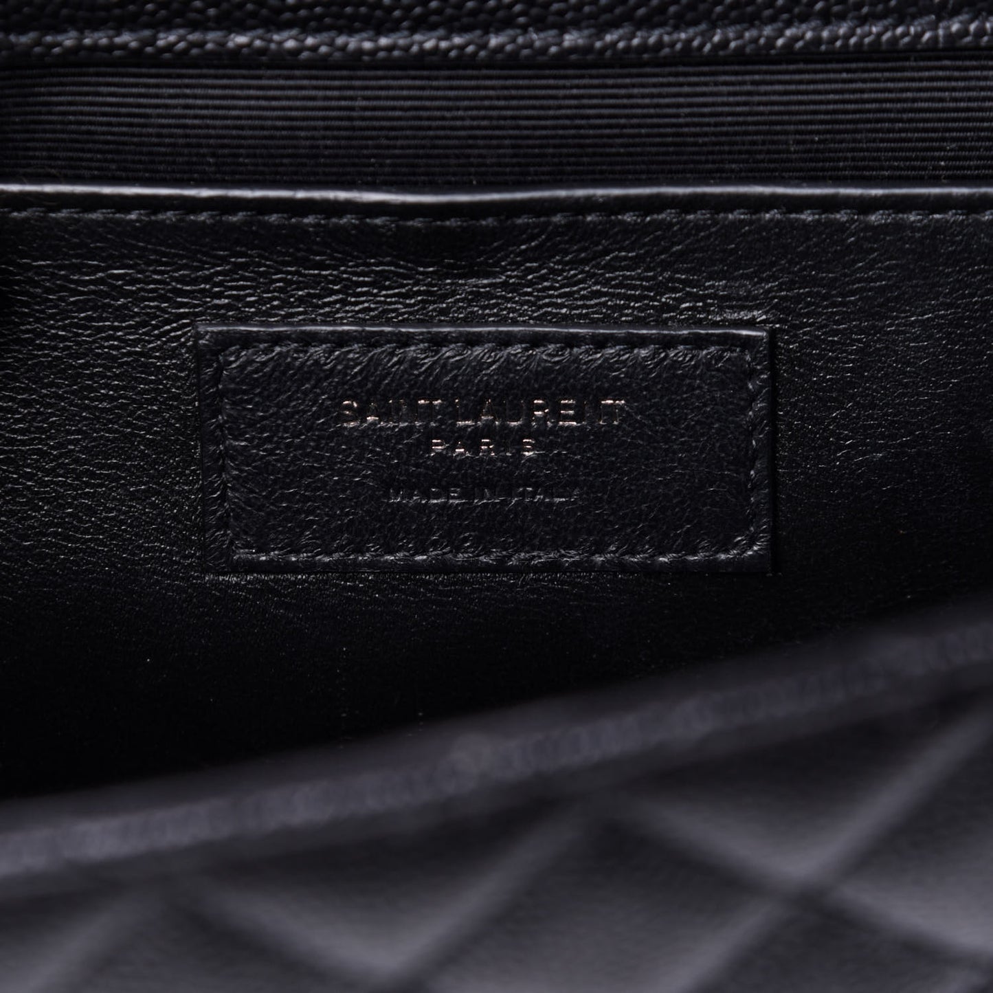 Grain De Poudre Textured Mixed Matelasse Triquilt Medium Monogram Satchel Black