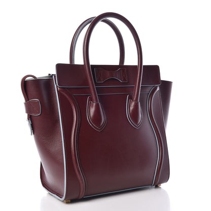 Celine Palmelato Micro Luggage Burgundy Azur Blue 3 of 23