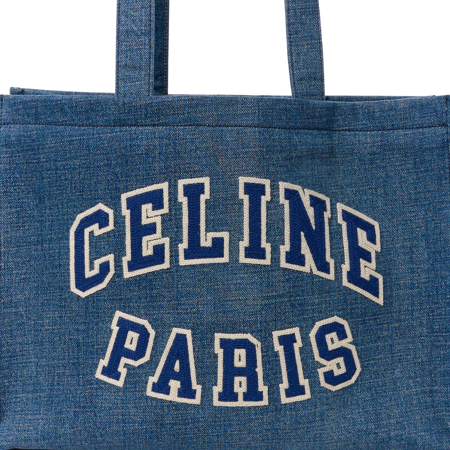 Denim Large Thais Cabas Navy Tan