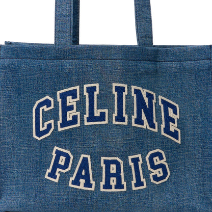 Celine Denim Large Thais Cabas Navy Tan 8 of 10