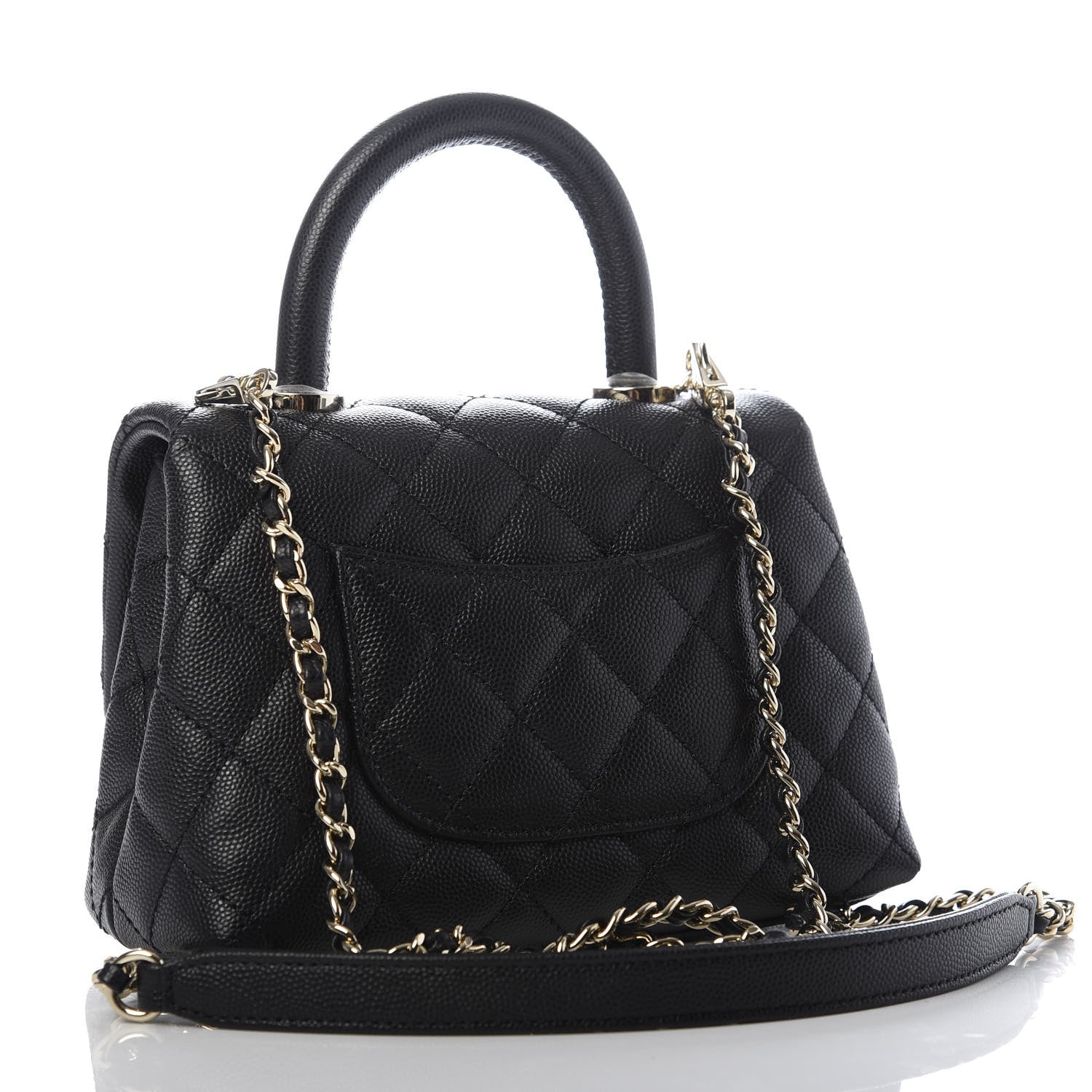 Chanel Caviar Quilted Extra Mini Coco Handle Flap Black 3 of 9