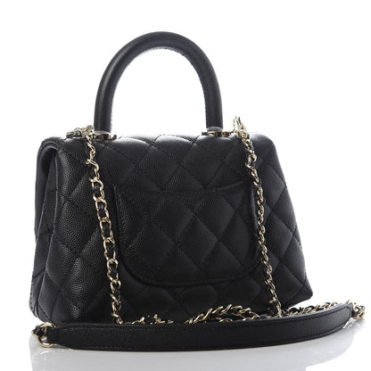 Chanel Caviar Quilted Extra Mini Coco Handle Flap Black 3 of 9
