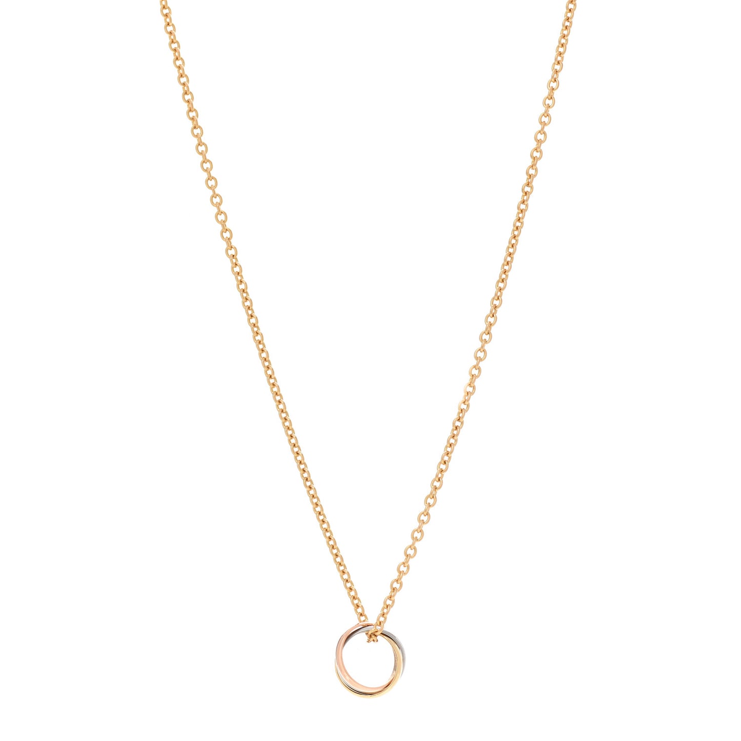 18K Pink Yellow White Gold Baby Trinity Pendant Necklace
