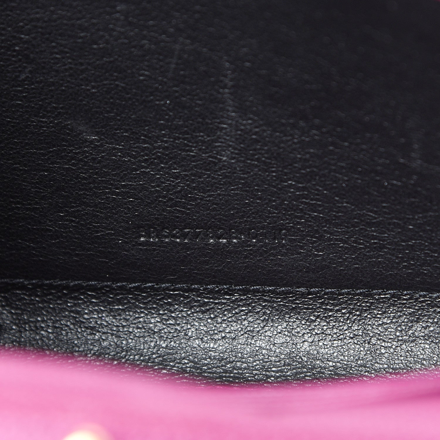 Saint Laurent Grain De Poudre Matelasse Chevron Monogram Chain Wallet Dark Grape 6 of 11