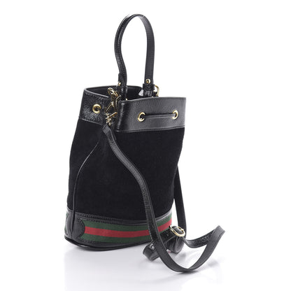Gucci Suede Patent Web Small Ophidia Bucket Bag Black 3 of 9